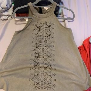 Cute army green suede top!! Perfect for fall!